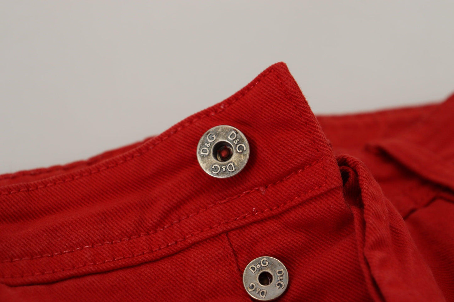 Dolce & Gabbana Chic Red Cotton Denim Pants - Arichezz.store