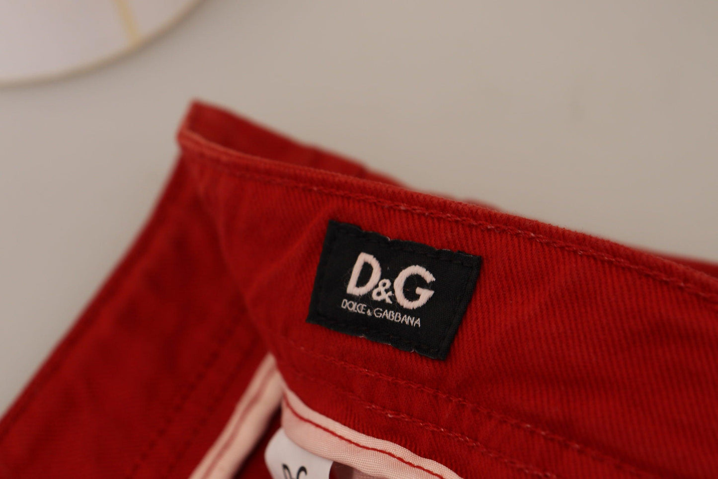 Dolce & Gabbana Chic Red Cotton Denim Pants - Arichezz.store