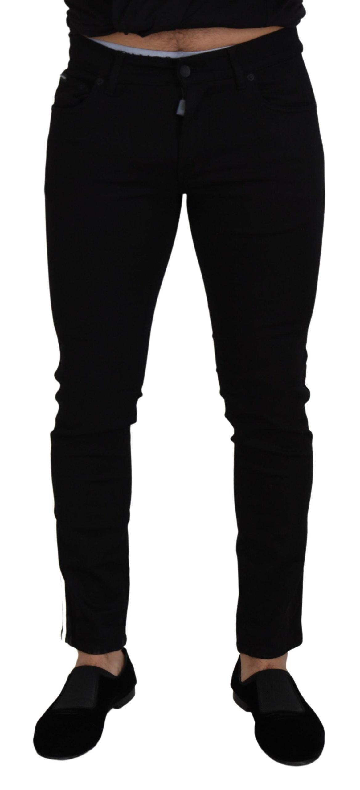 Dolce & Gabbana Elegant Black Slim Fit Denim Pants - Arichezz.store