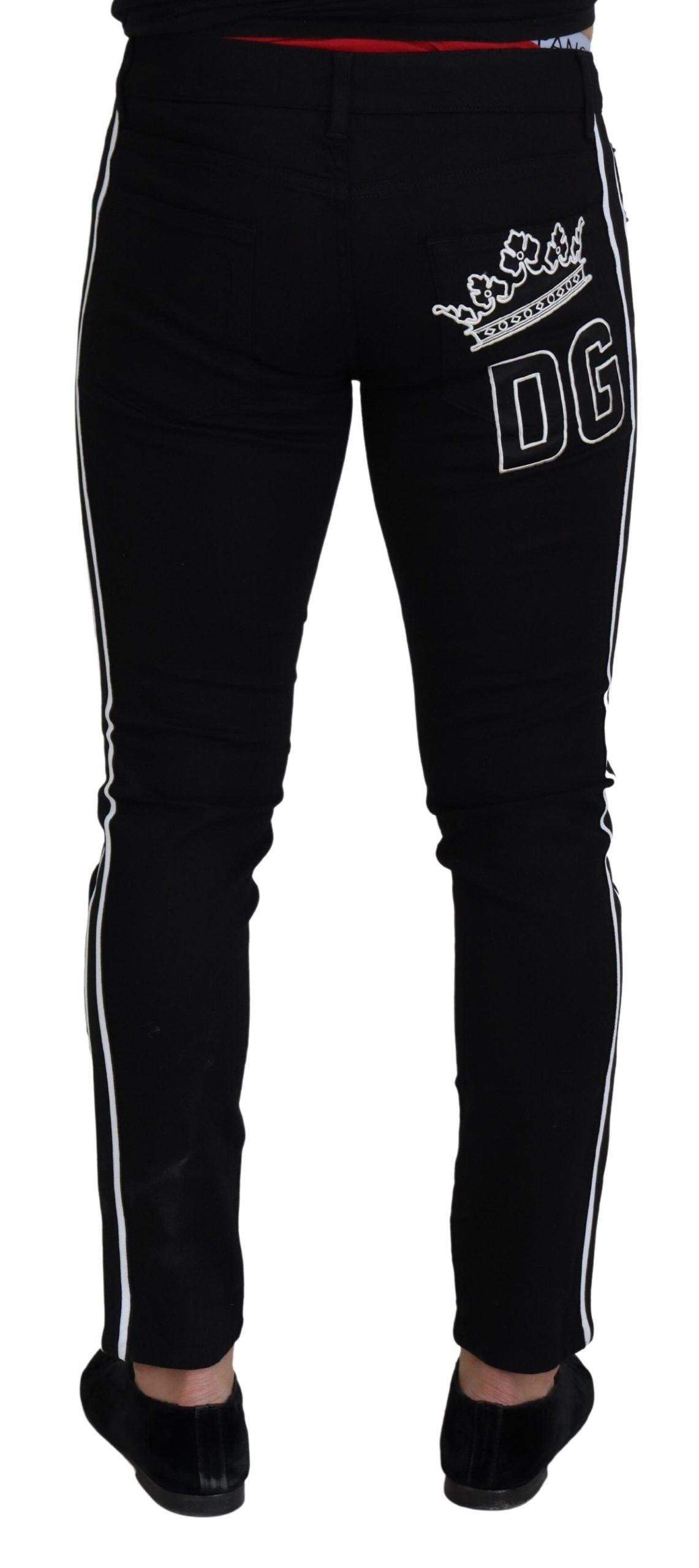 Dolce & Gabbana Elegant Black Slim Fit Denim Pants - Arichezz.store