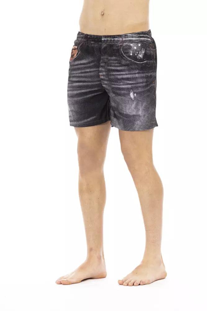 Just Cavalli Black Polyester Men Swim Short - Arichezz.store