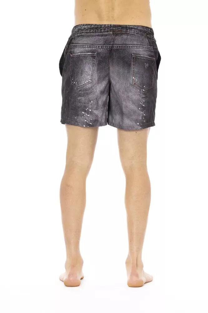 Just Cavalli Black Polyester Men Swim Short - Arichezz.store