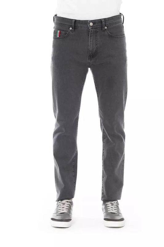 Baldinini Trend Gray Cotton Men Jeans - Arichezz.store