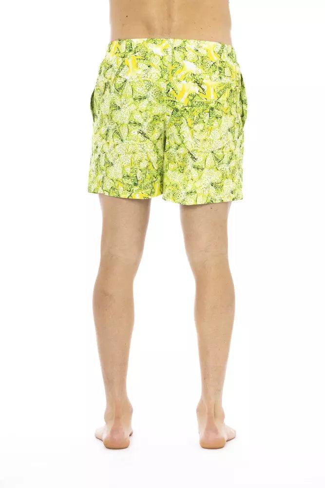 Just Cavalli Green Polyester Men Swim Short - Arichezz.store