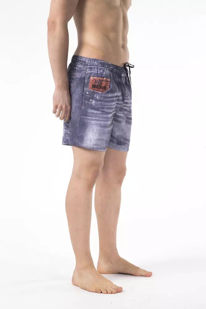 Just Cavalli Blue Polyester Men's Swim Short - Arichezz.store