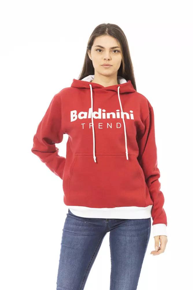 Baldinini Trend Red Cotton Women's Hoodie - Arichezz.store