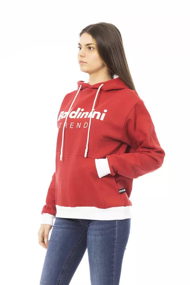 Baldinini Trend Red Cotton Women's Hoodie - Arichezz.store