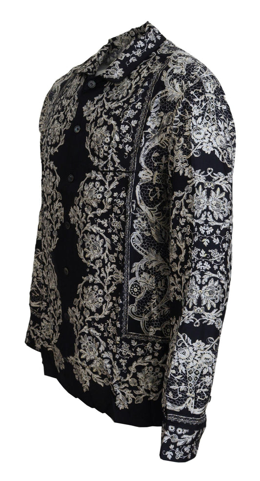 Dolce & Gabbana Elegant Satin Floral Baroque Shirt - Arichezz.store