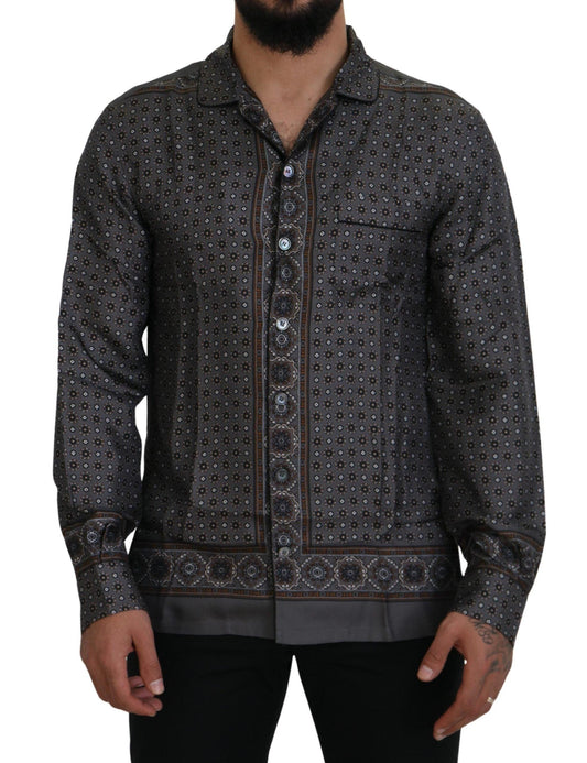 Dolce & Gabbana Elegant Silk Satin Baroque Shirt - Arichezz.store