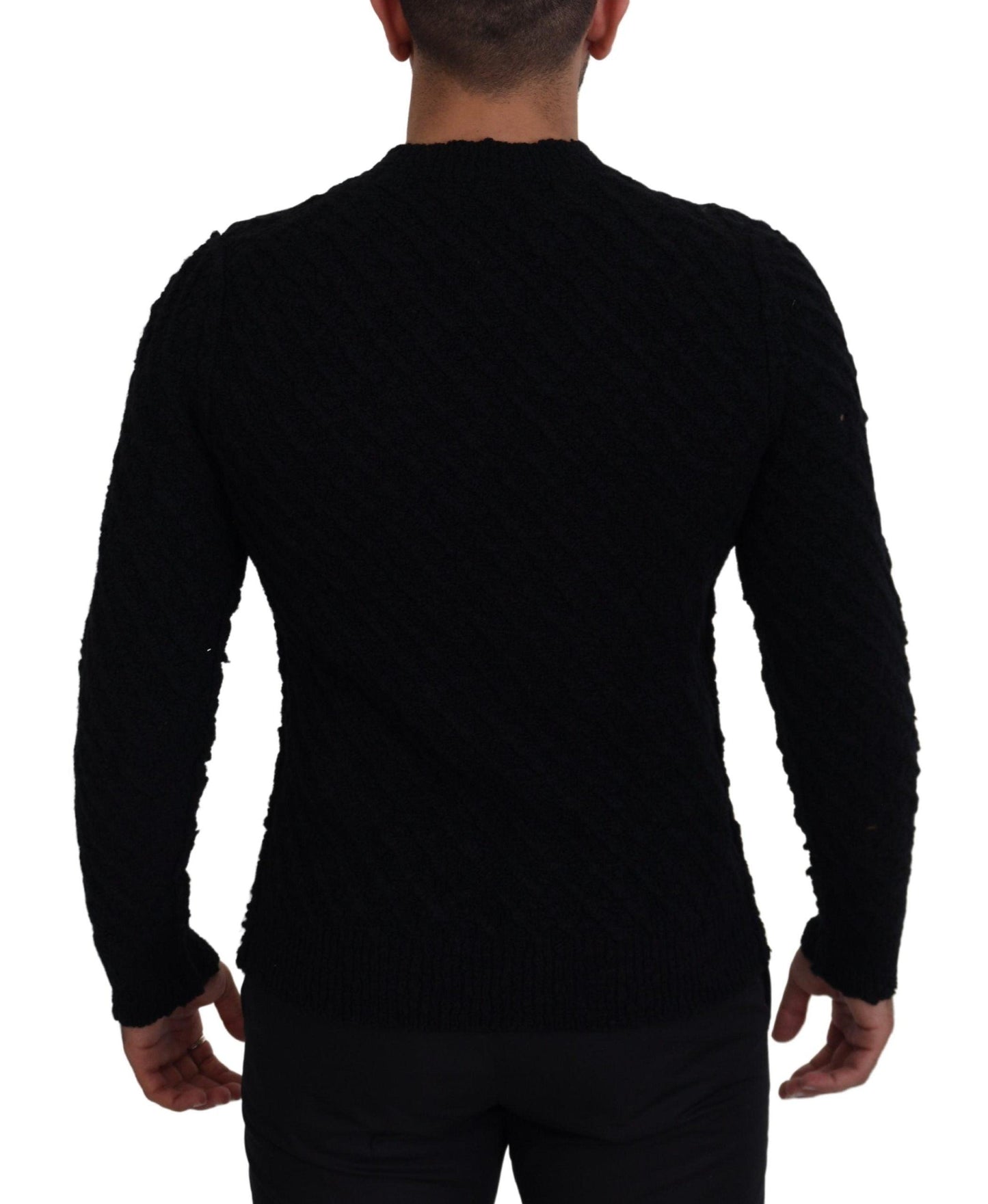 Dolce & Gabbana Elegant Black Wool-Blend V-Neck Sweater - Arichezz.store