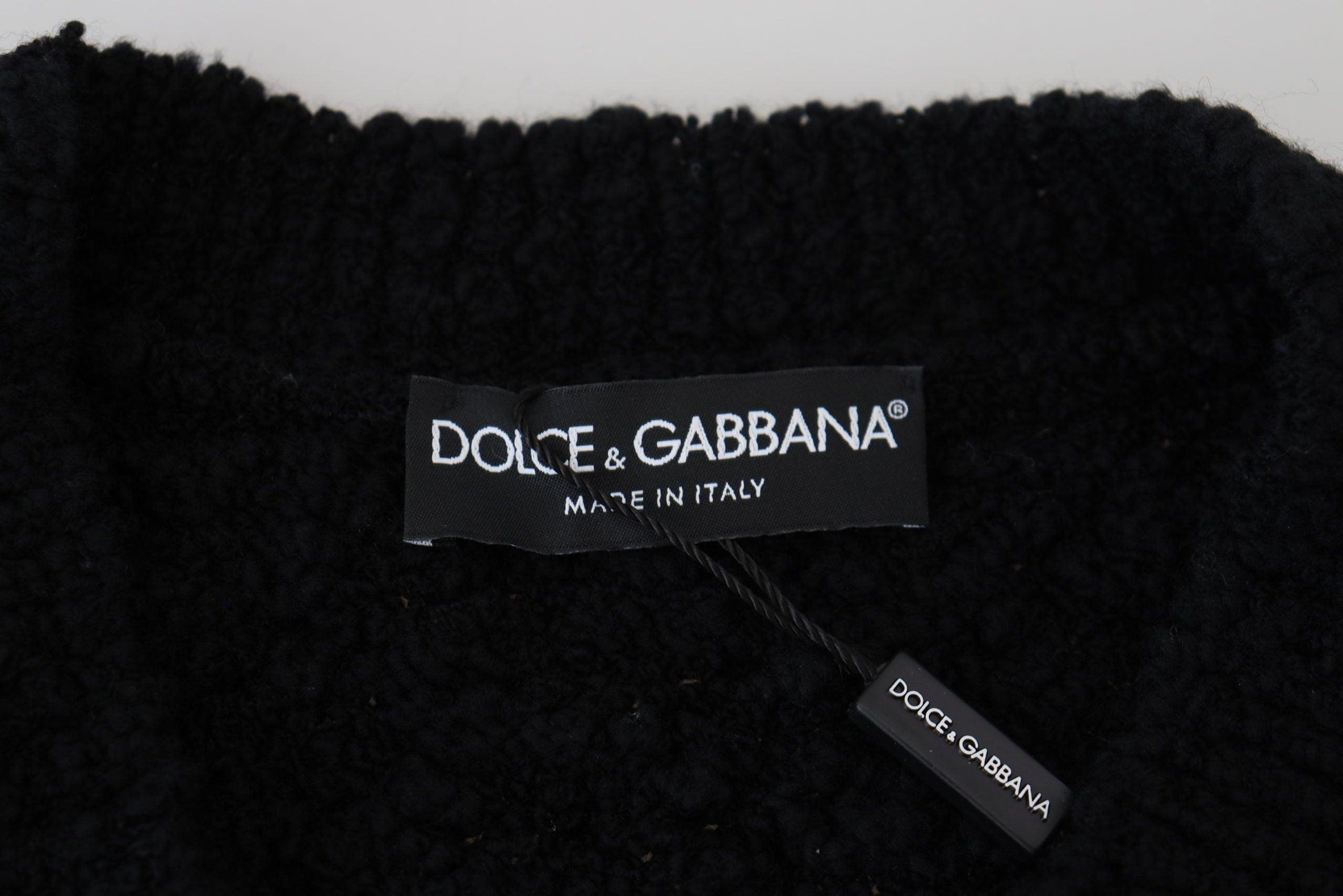 Dolce & Gabbana Elegant Black Wool-Blend V-Neck Sweater - Arichezz.store