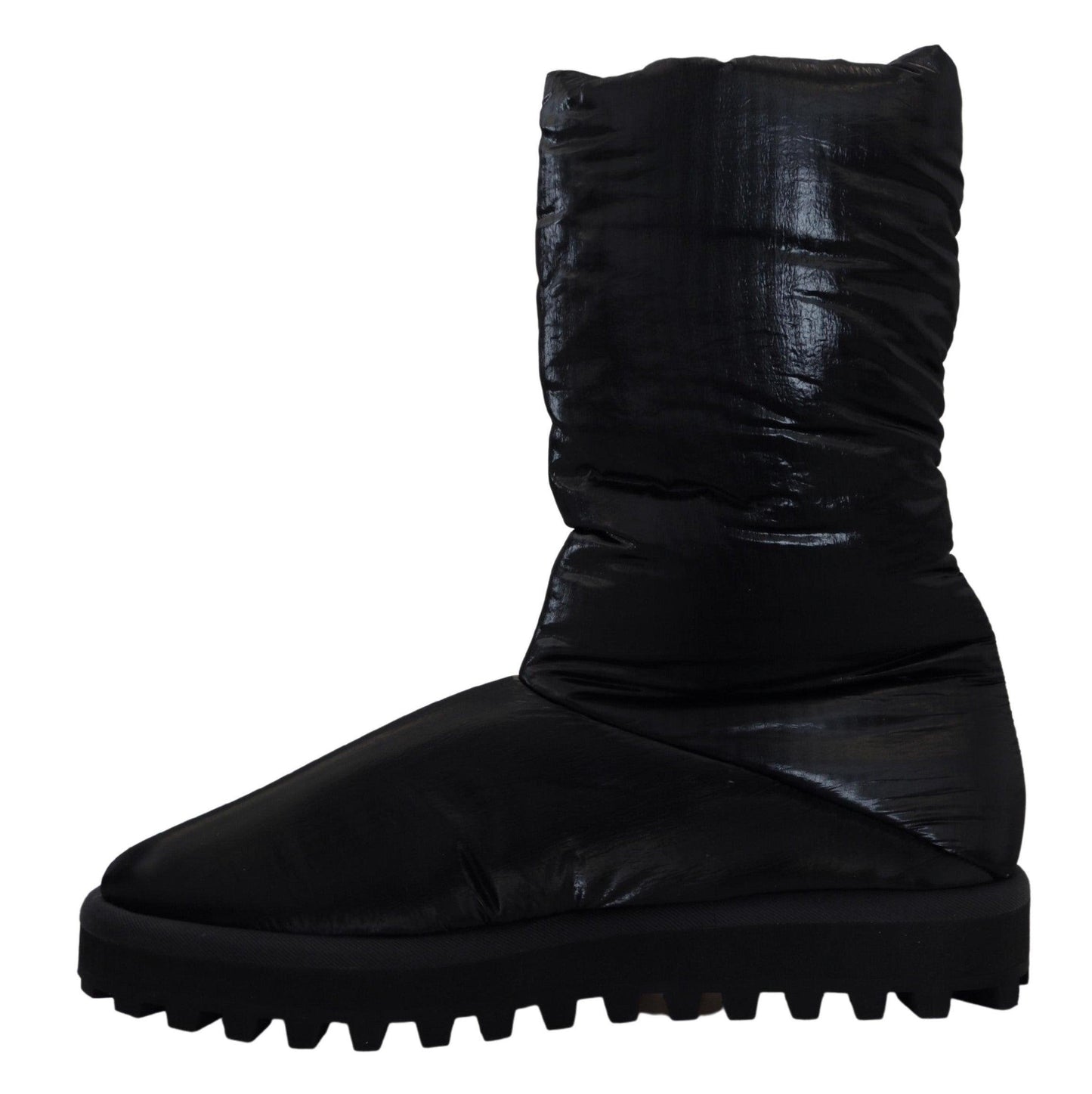 Dolce & Gabbana Elegant Mid-Calf Boots in Black Polyester - Arichezz.store