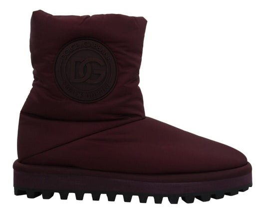 Dolce & Gabbana Elegant Bordeaux Mid Calf Boots - Arichezz.store