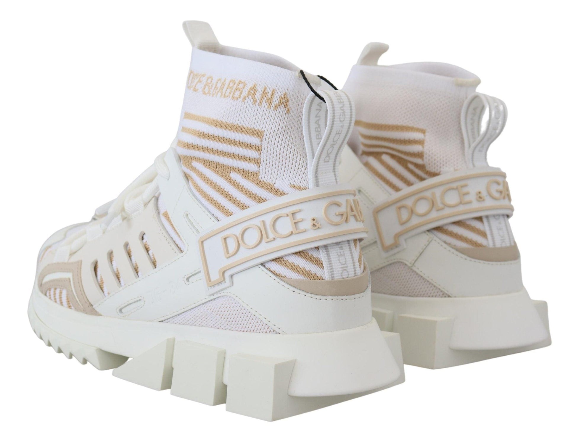 Dolce & Gabbana Elegant White Beige SORRENTO Sneakers - Arichezz.store