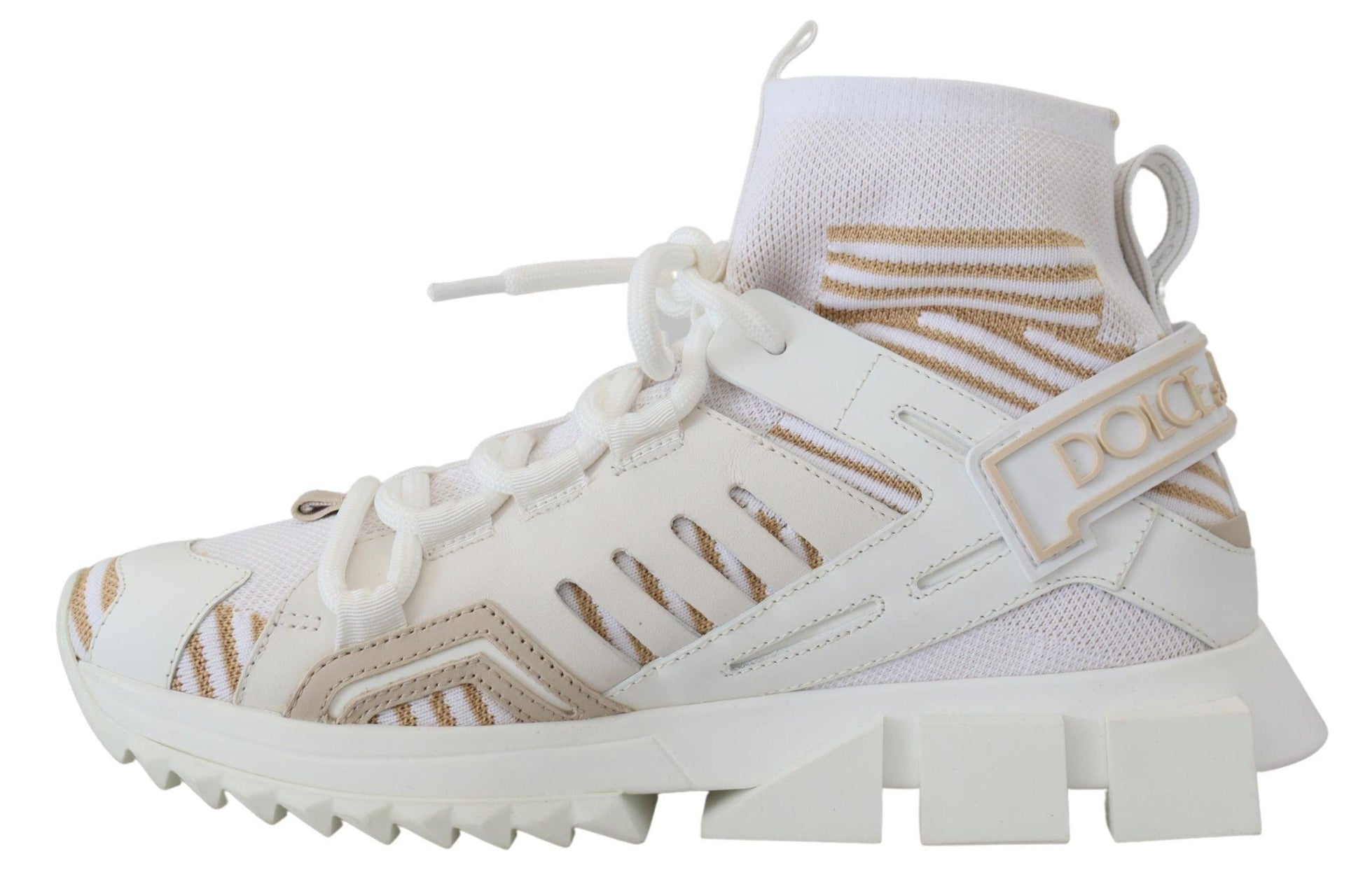 Dolce & Gabbana Elegant White Beige SORRENTO Sneakers - Arichezz.store