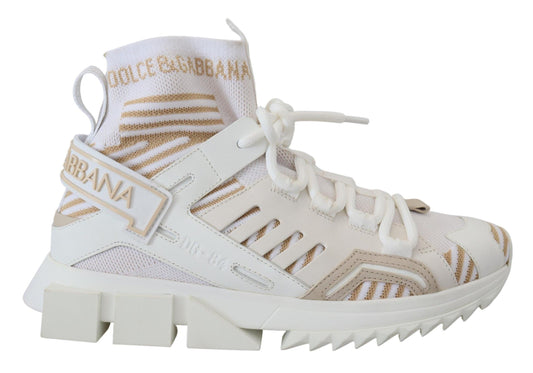 Dolce & Gabbana Elegant White Beige SORRENTO Sneakers - Arichezz.store