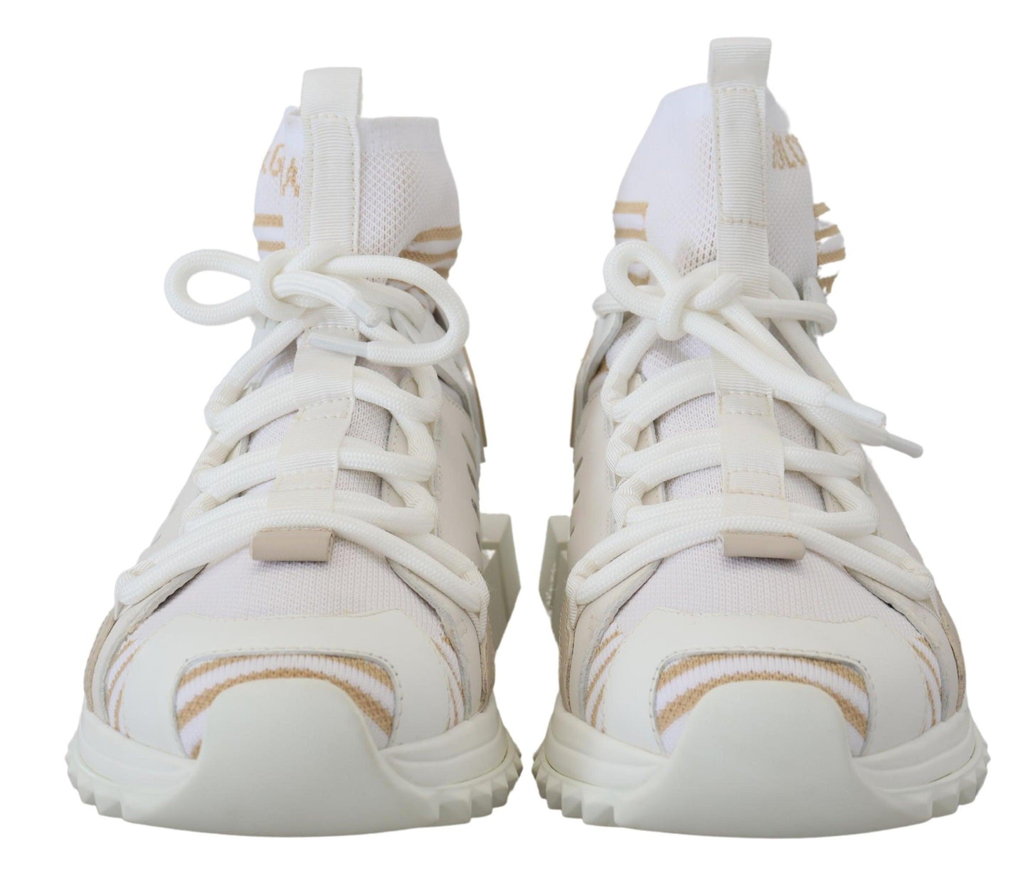 Dolce & Gabbana Elegant White Beige SORRENTO Sneakers - Arichezz.store