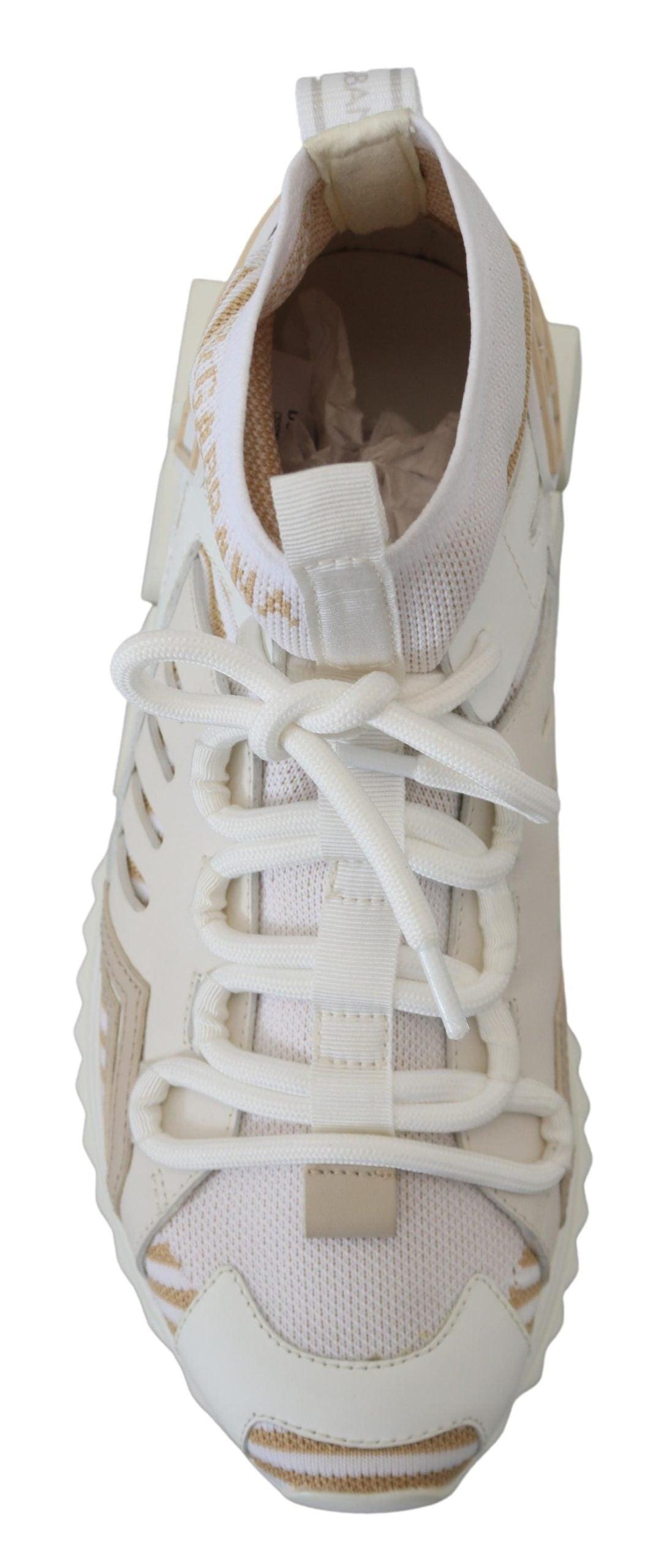 Dolce & Gabbana Elegant White Beige SORRENTO Sneakers - Arichezz.store