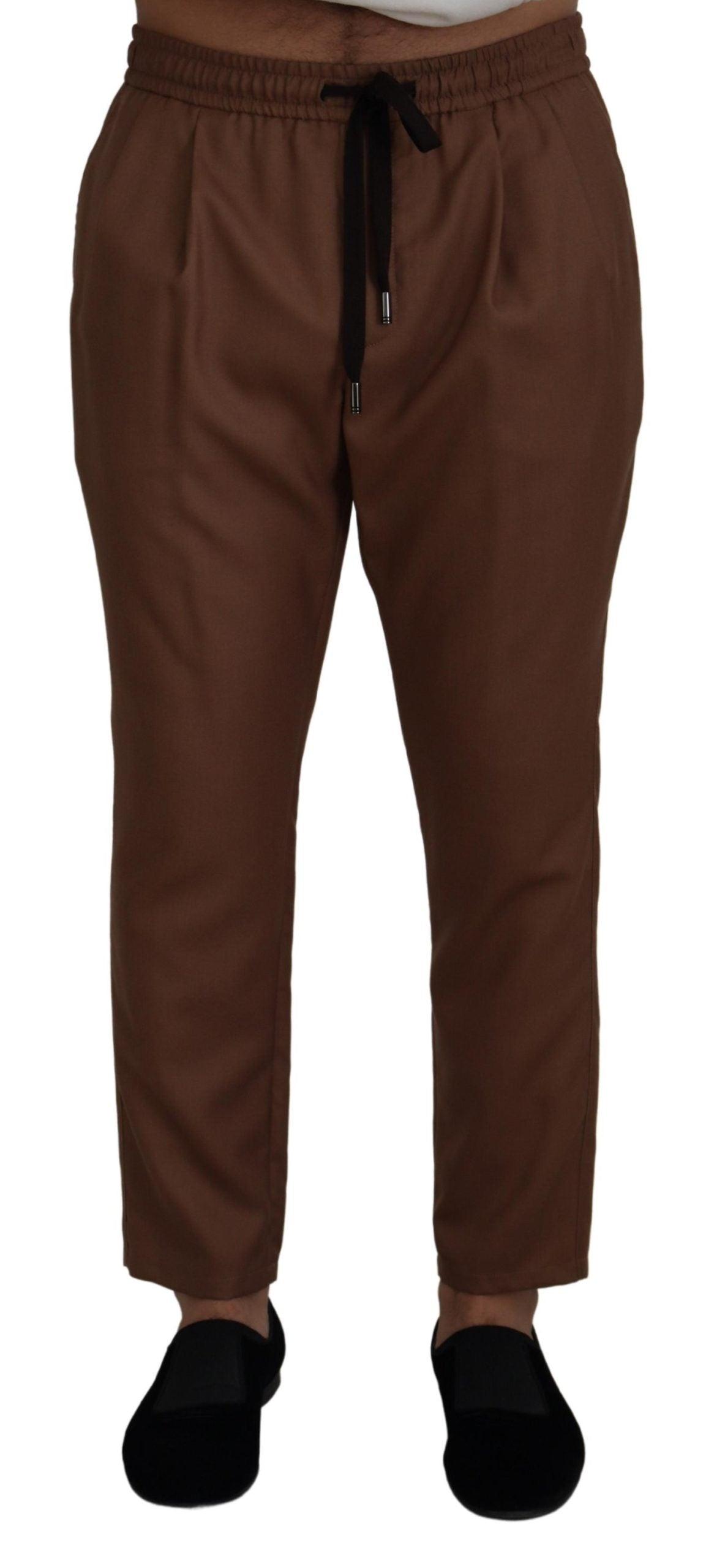 Dolce & Gabbana Chic Brown Cashmere-Silk Jogger Pants - Arichezz.store