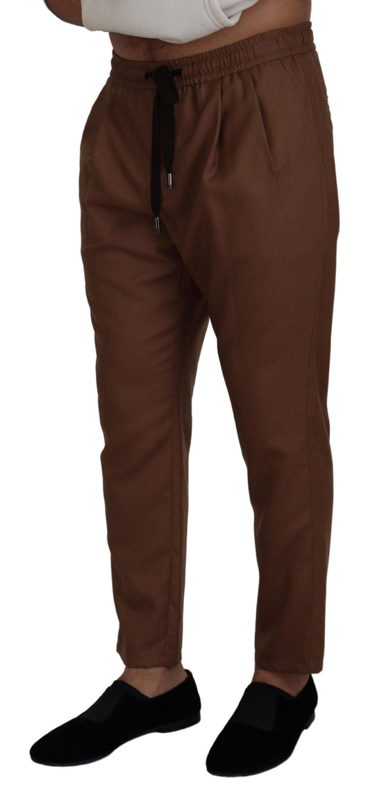 Dolce & Gabbana Chic Brown Cashmere-Silk Jogger Pants - Arichezz.store