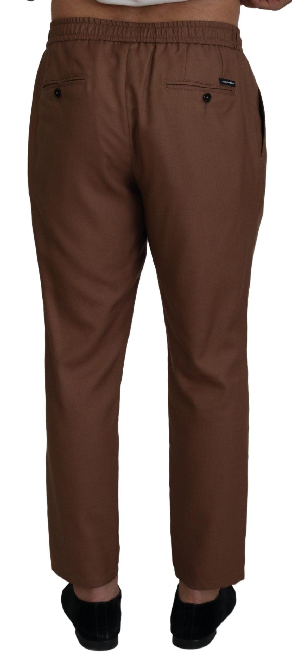 Dolce & Gabbana Chic Brown Cashmere-Silk Jogger Pants - Arichezz.store