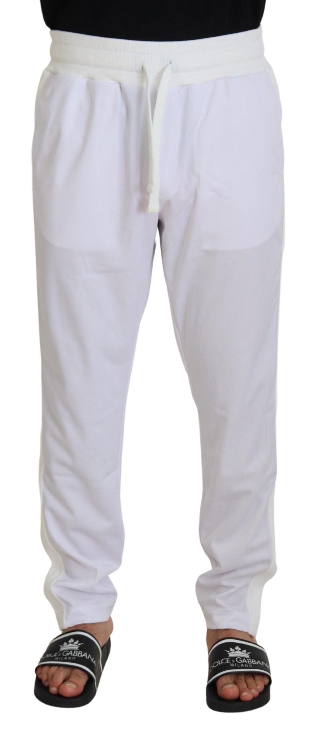 Dolce & Gabbana Elegant White Jogger Pants for Sophisticated Comfort - Arichezz.store