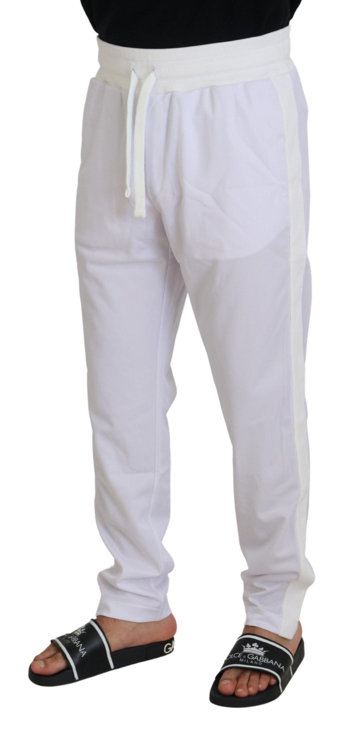 Dolce & Gabbana Elegant White Jogger Pants for Sophisticated Comfort - Arichezz.store