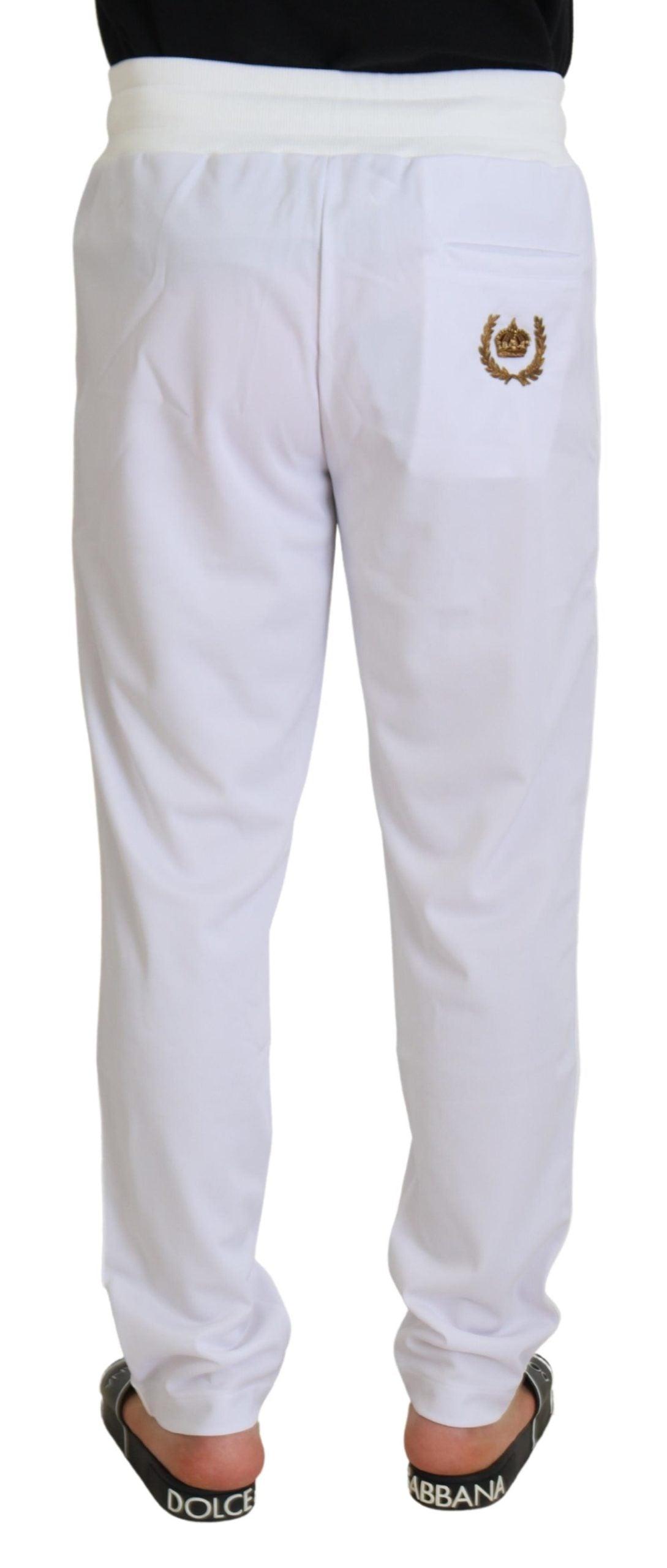 Dolce & Gabbana Elegant White Jogger Pants for Sophisticated Comfort - Arichezz.store