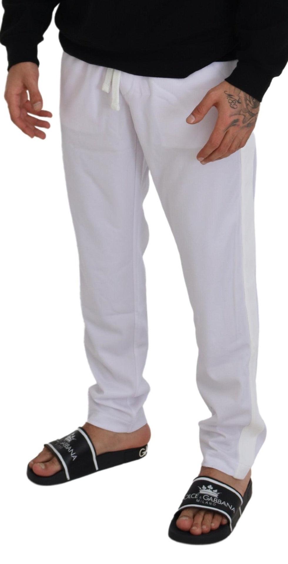 Dolce & Gabbana Elegant White Jogger Pants for Sophisticated Comfort - Arichezz.store