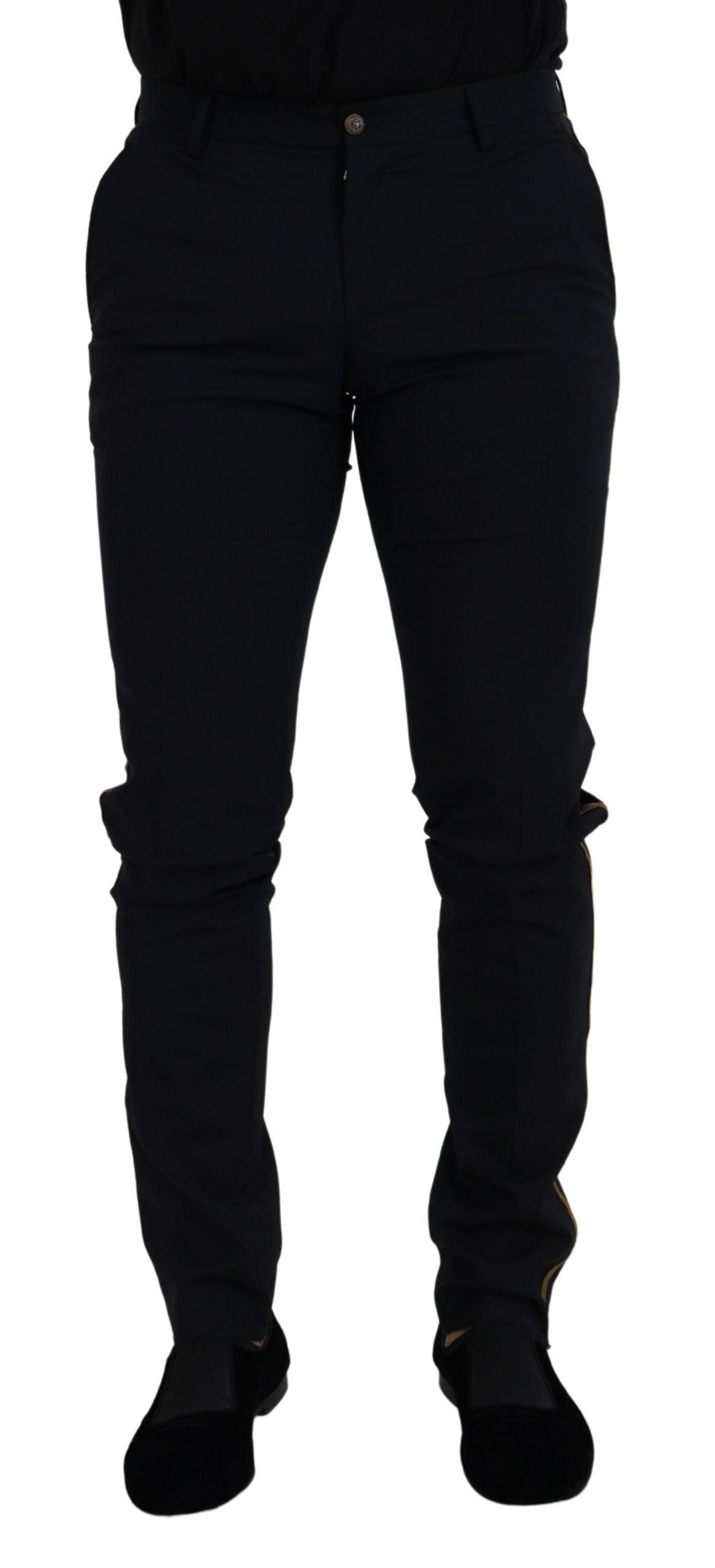 Dolce & Gabbana Elegant Black Wool-Blend Trousers - Arichezz.store