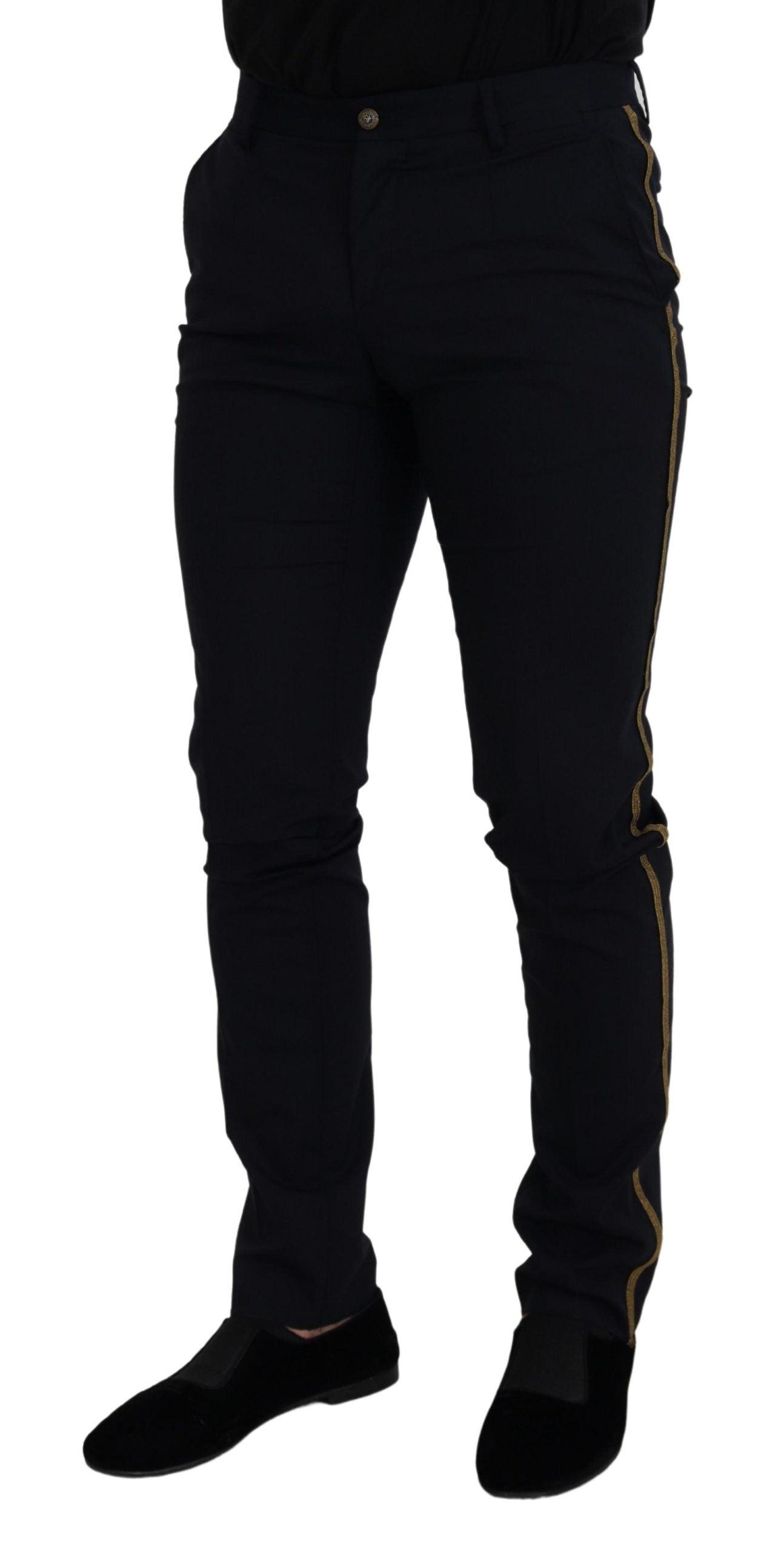 Dolce & Gabbana Elegant Black Wool-Blend Trousers - Arichezz.store