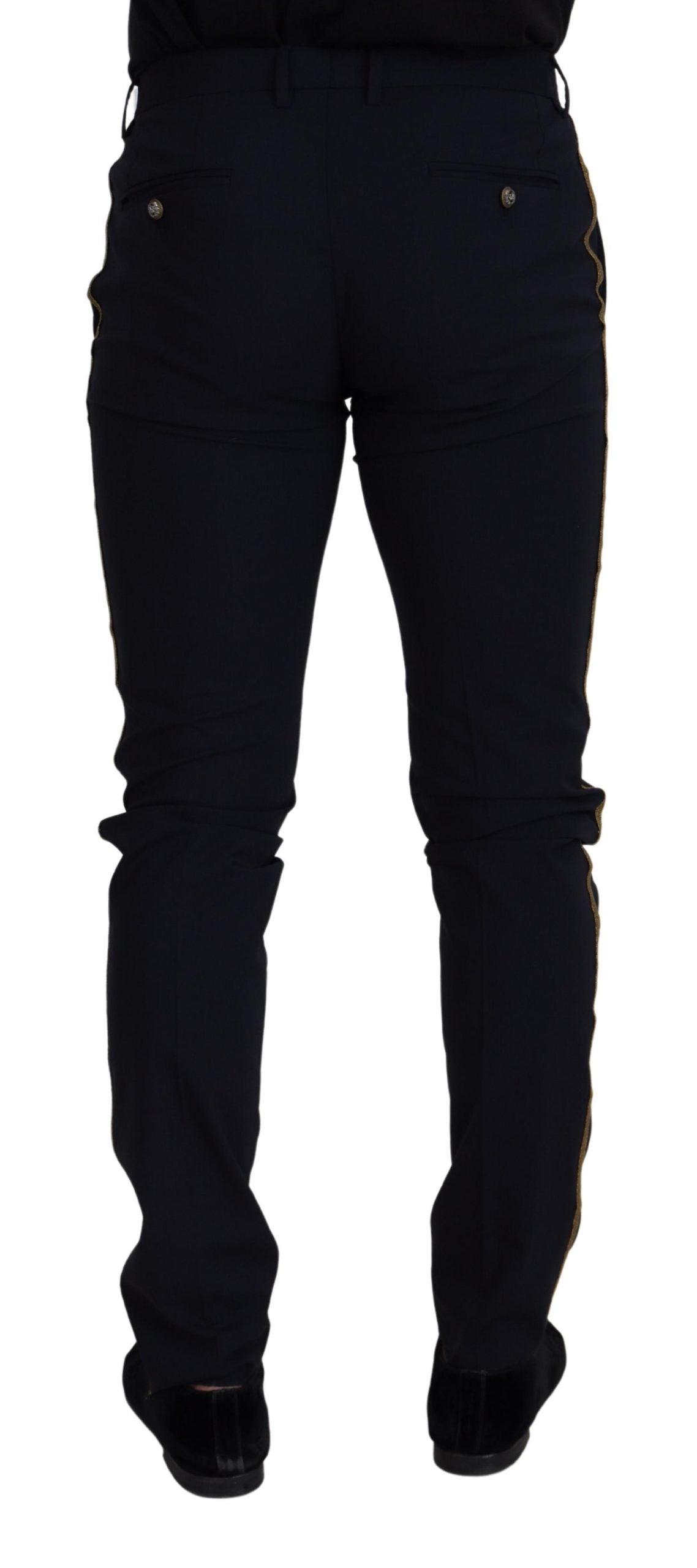 Dolce & Gabbana Elegant Black Wool-Blend Trousers - Arichezz.store