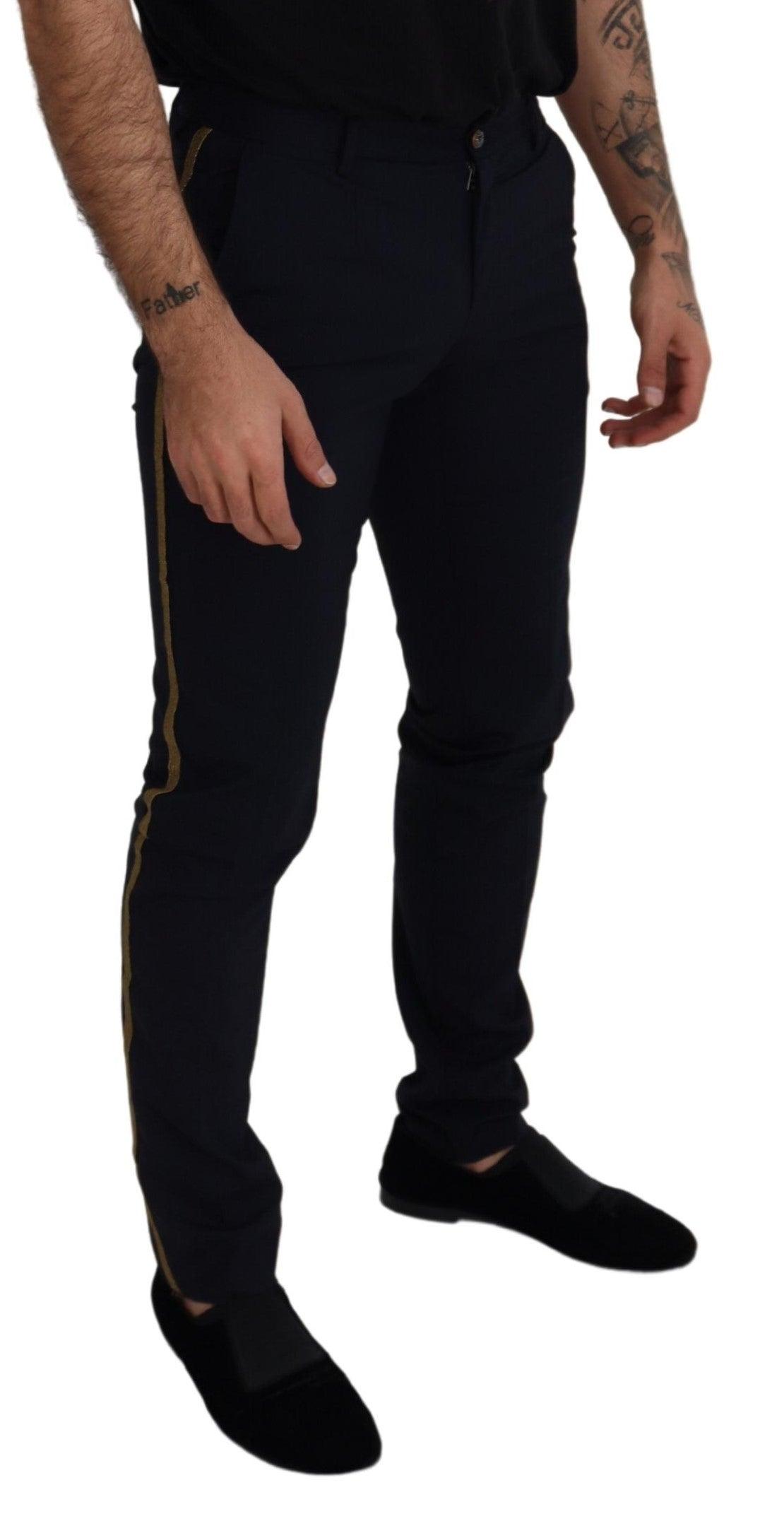 Dolce & Gabbana Elegant Black Wool-Blend Trousers - Arichezz.store