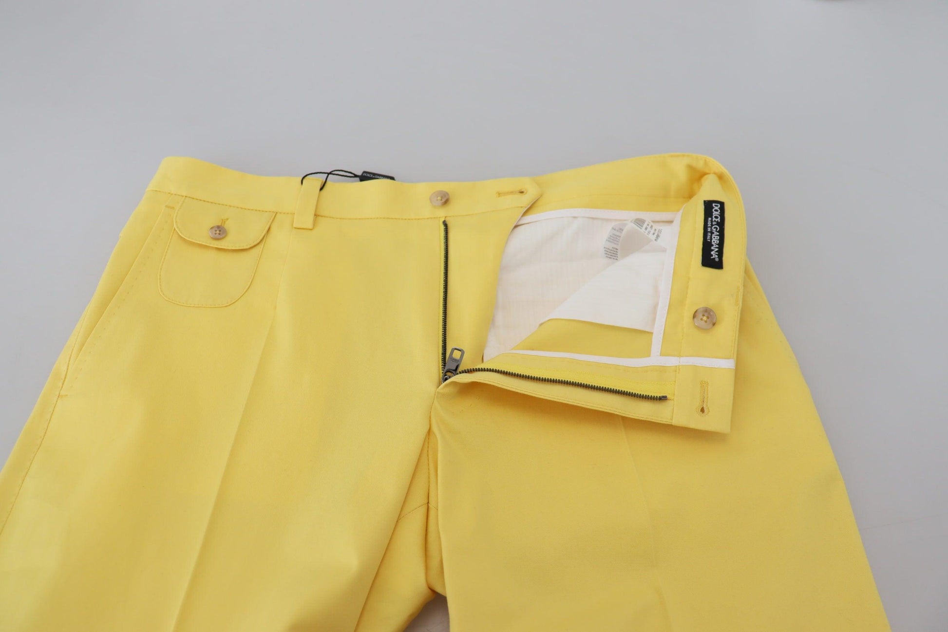 Dolce & Gabbana Sun-Kissed Yellow Cotton Trousers - Arichezz.store