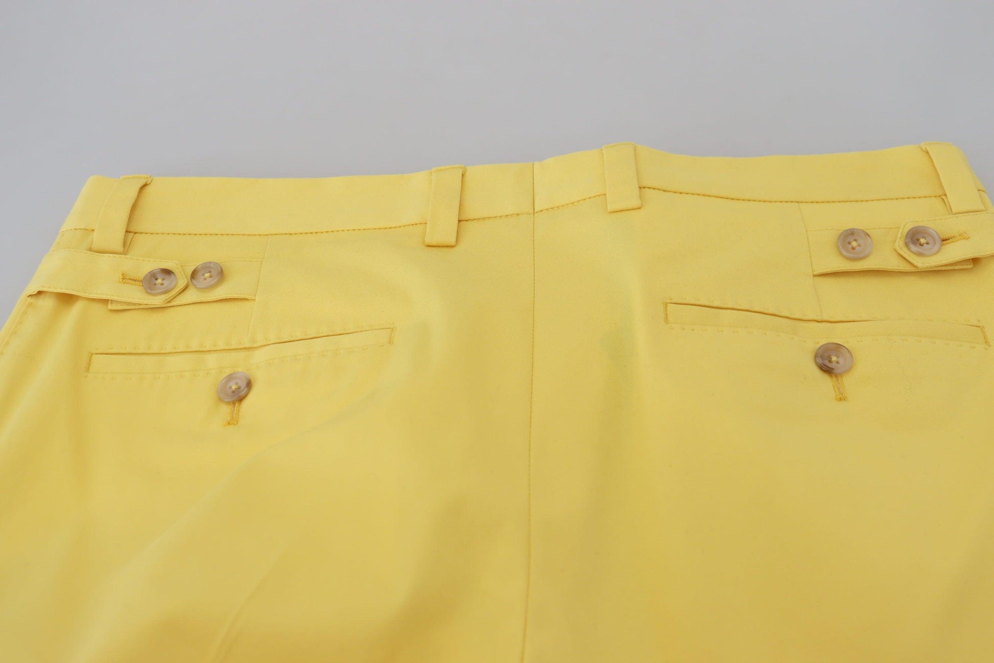 Dolce & Gabbana Sun-Kissed Yellow Cotton Trousers - Arichezz.store