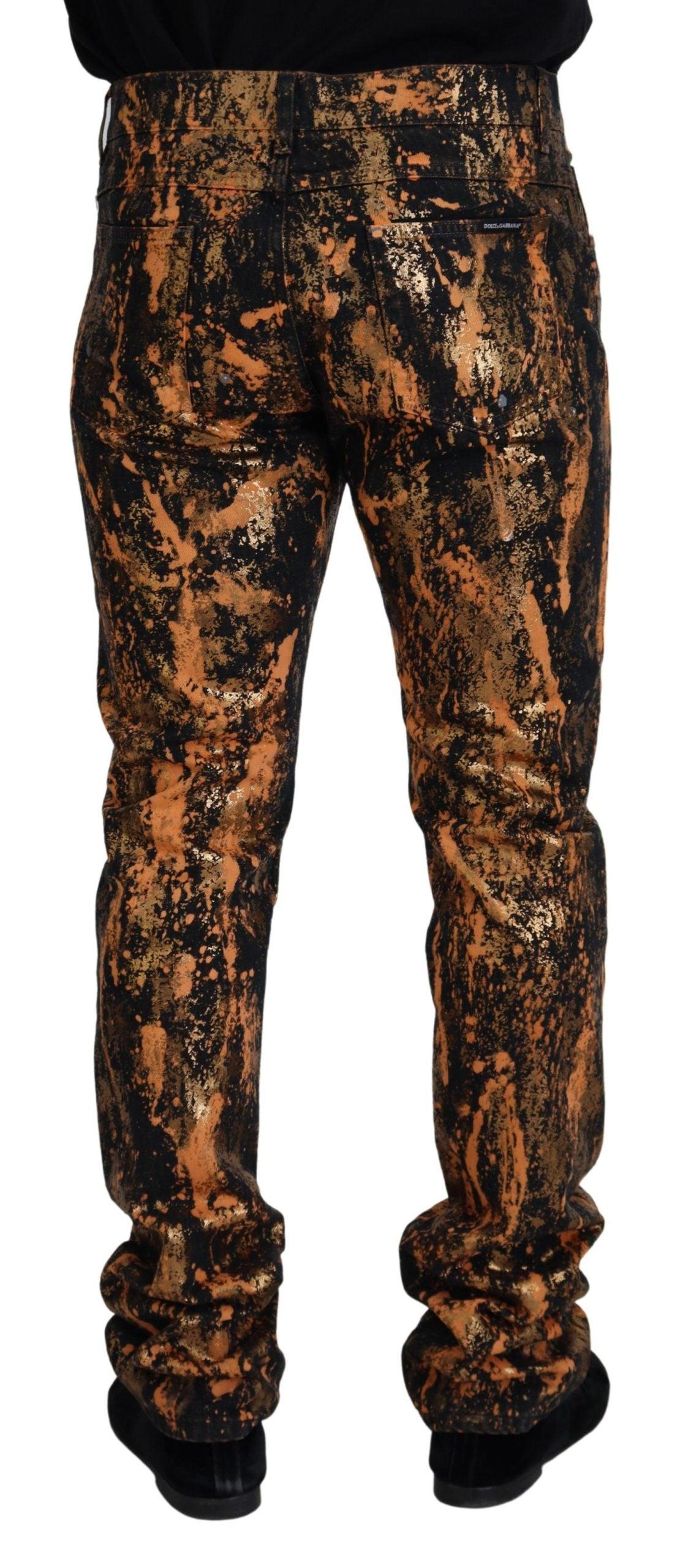 Dolce & Gabbana Golden Ash Cotton Denim Pants - Arichezz.store