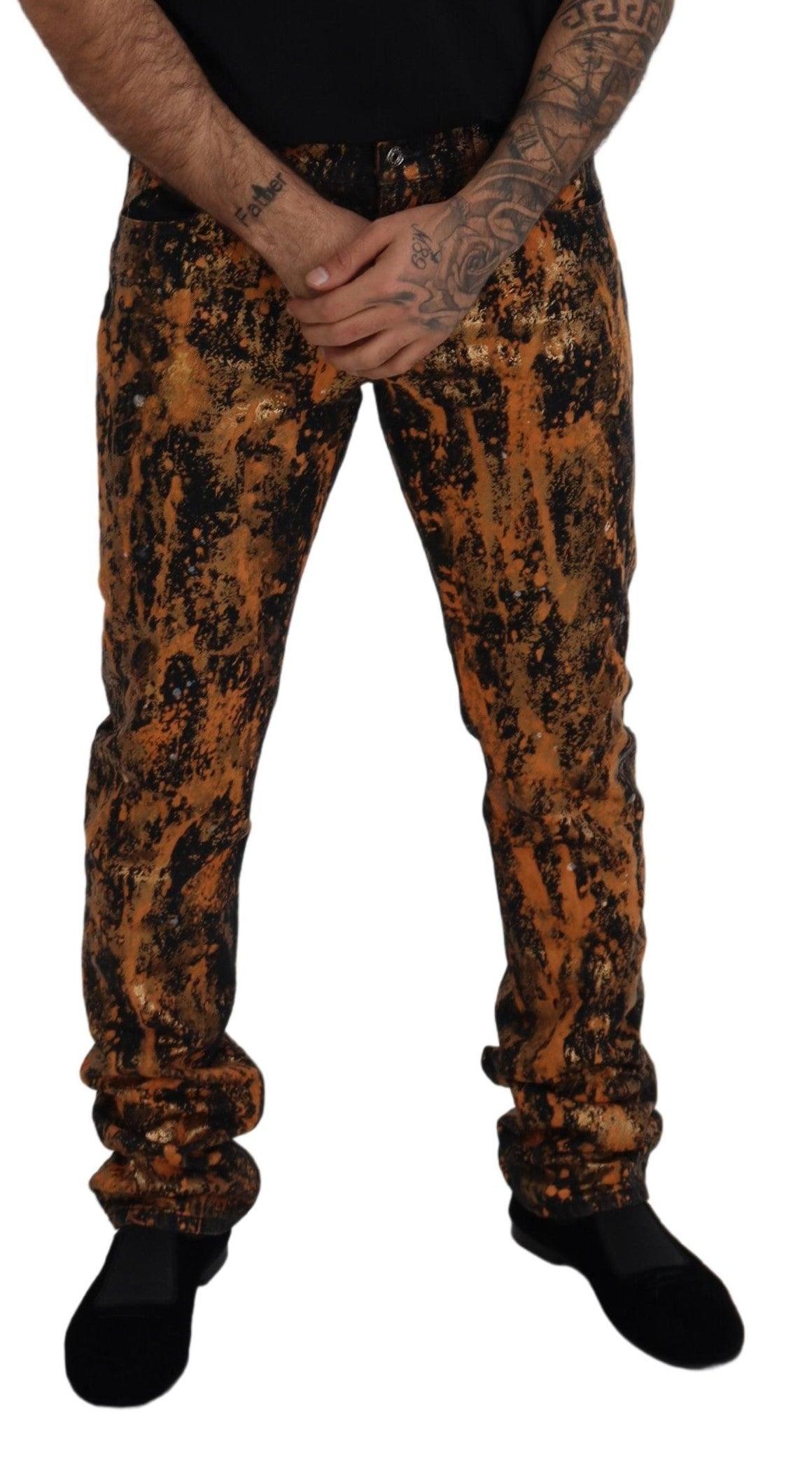 Dolce & Gabbana Golden Ash Cotton Denim Pants - Arichezz.store