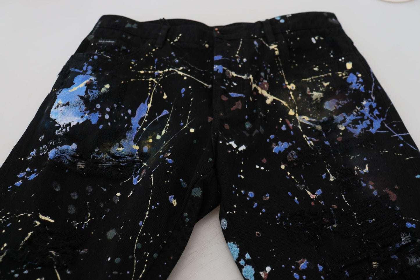 Dolce & Gabbana Exquisite Color Splash Print Denim Pants - Arichezz.store