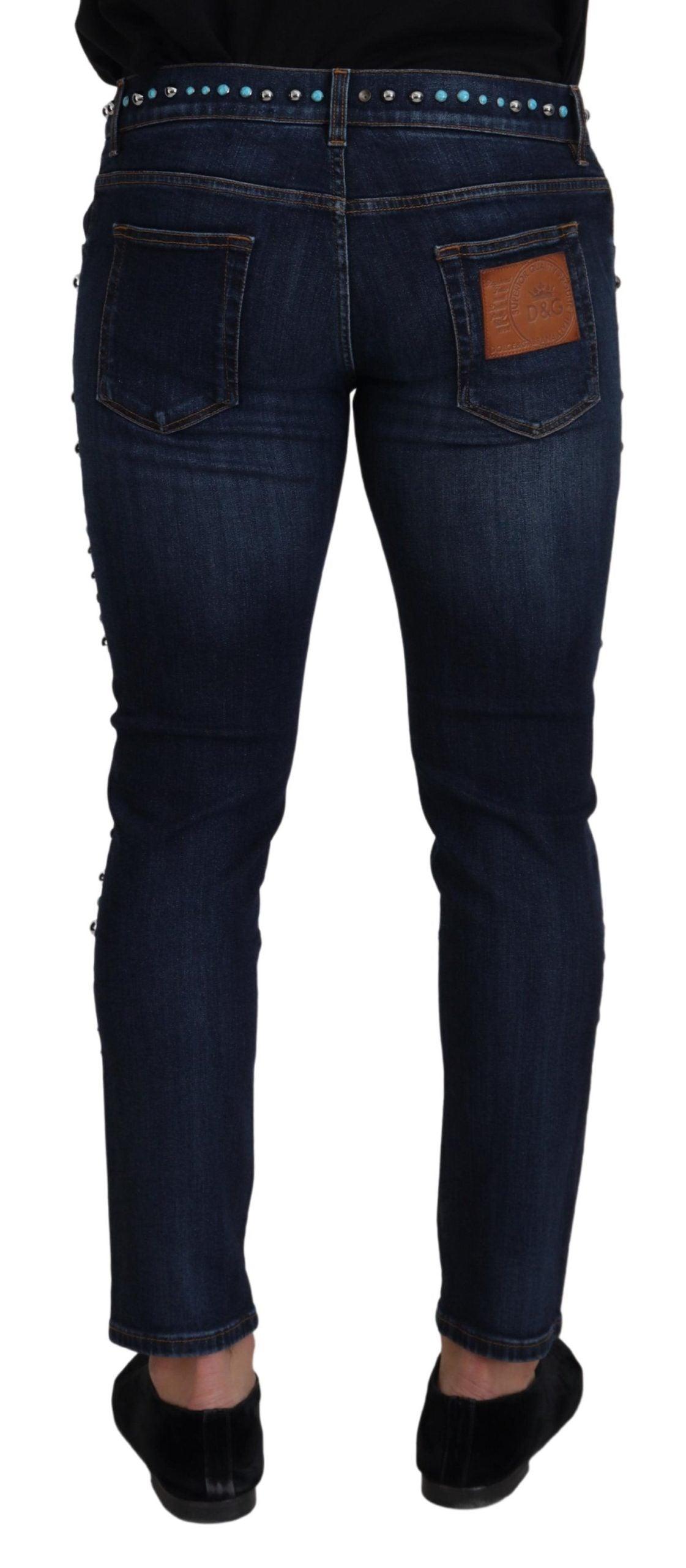 Dolce & Gabbana Studded Opulence Denim Jeans - Arichezz.store