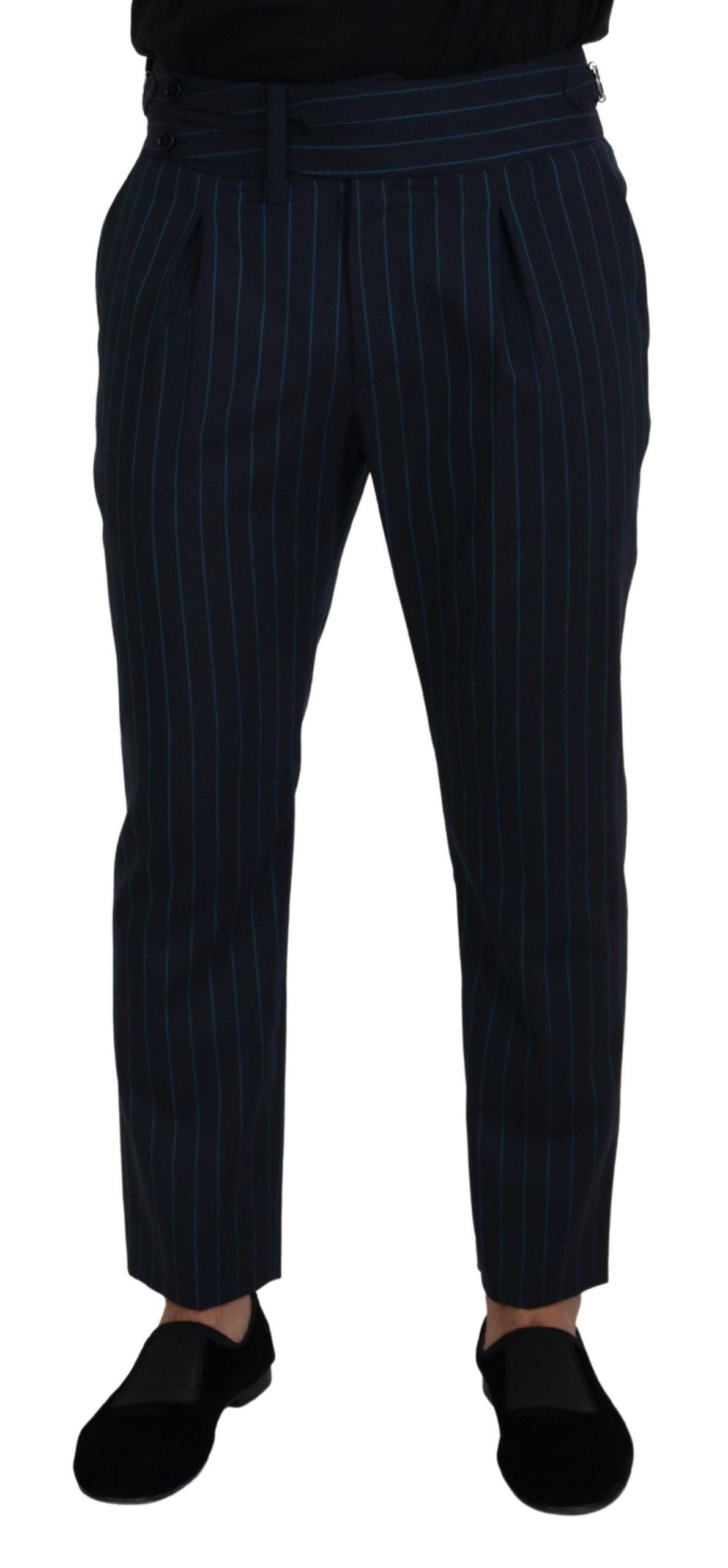 Dolce & Gabbana Elegant Stripe Virgin Wool Trousers - Arichezz.store