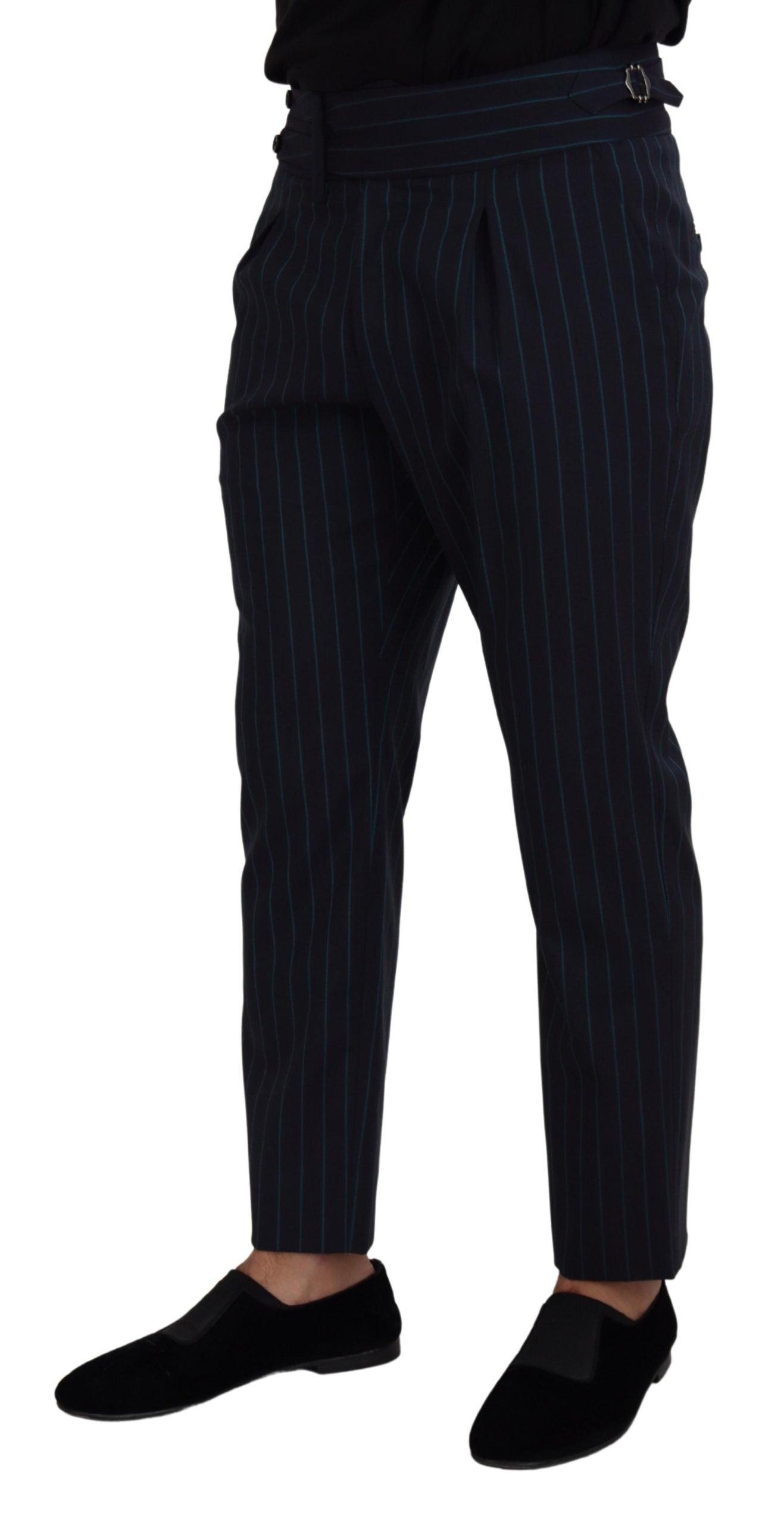 Dolce & Gabbana Elegant Stripe Virgin Wool Trousers - Arichezz.store