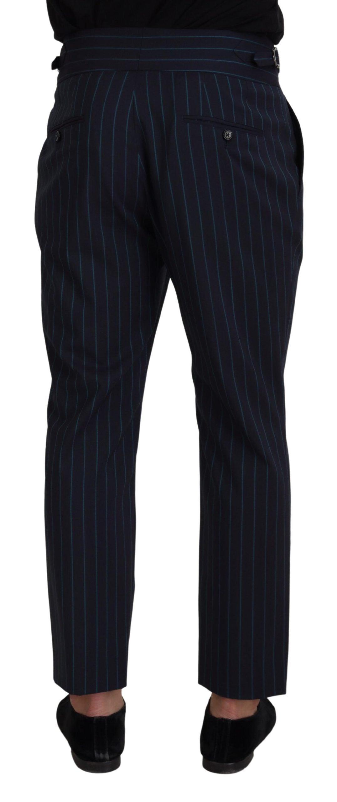 Dolce & Gabbana Elegant Stripe Virgin Wool Trousers - Arichezz.store