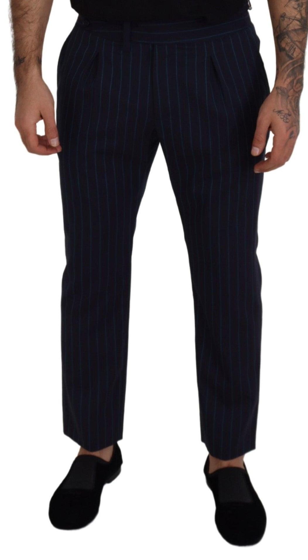 Dolce & Gabbana Elegant Stripe Virgin Wool Trousers - Arichezz.store