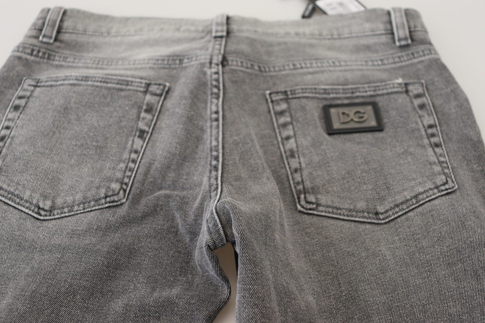 Dolce & Gabbana Chic Grey Washed Denim Pants - Arichezz.store