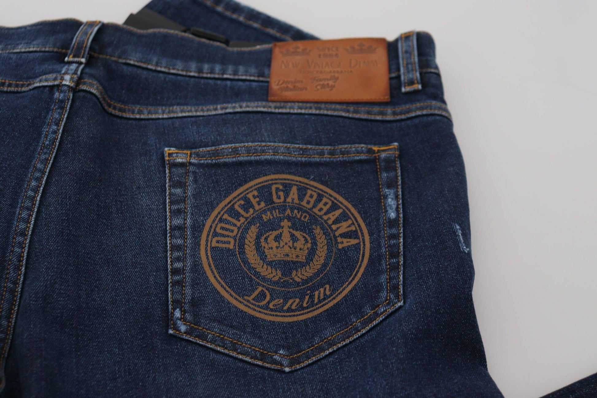 Dolce & Gabbana Elegant Blue Washed Denim Pants - Arichezz.store