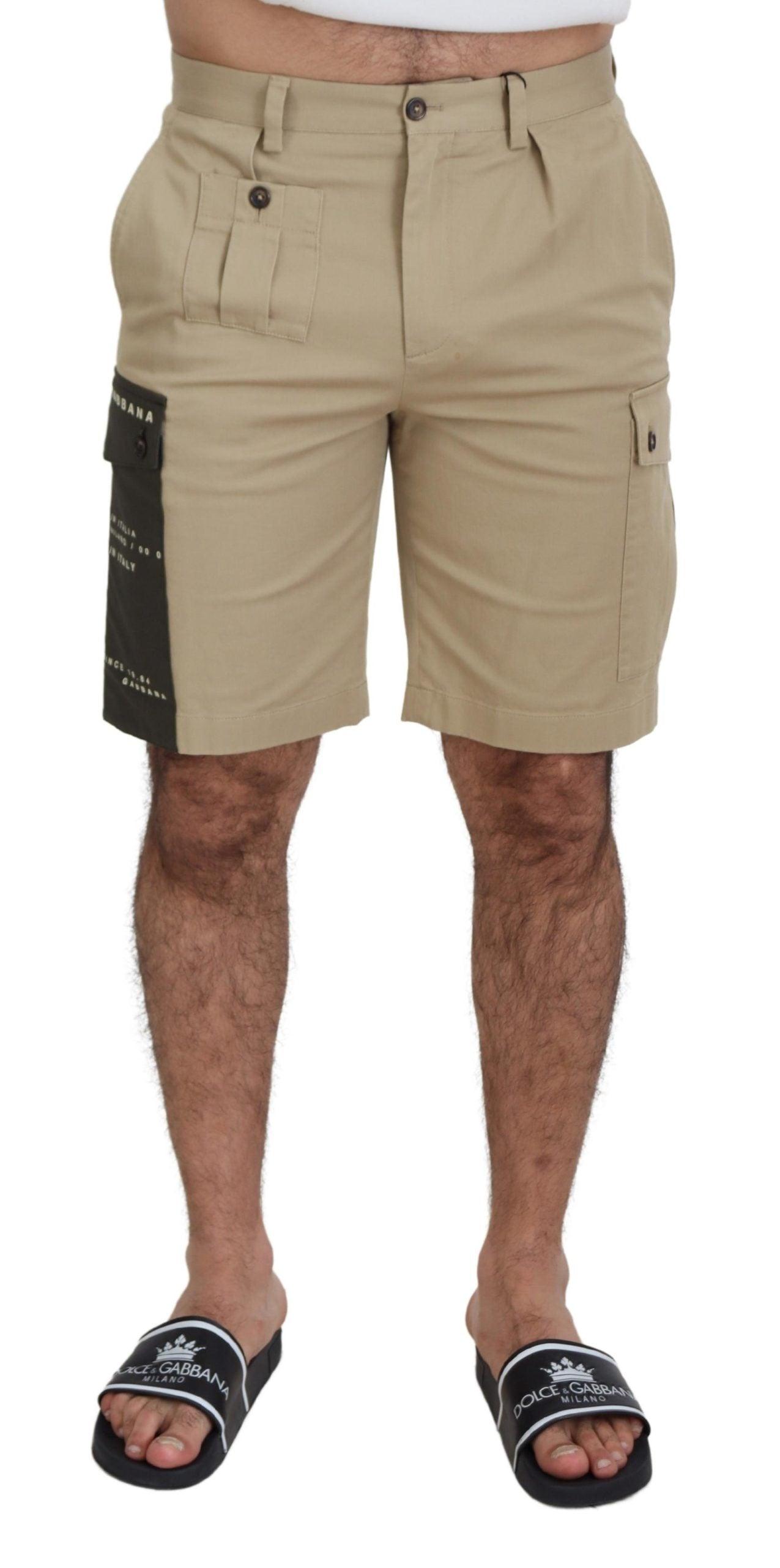 Dolce & Gabbana Elegant Beige Cotton Blend Designer Shorts - Arichezz.store