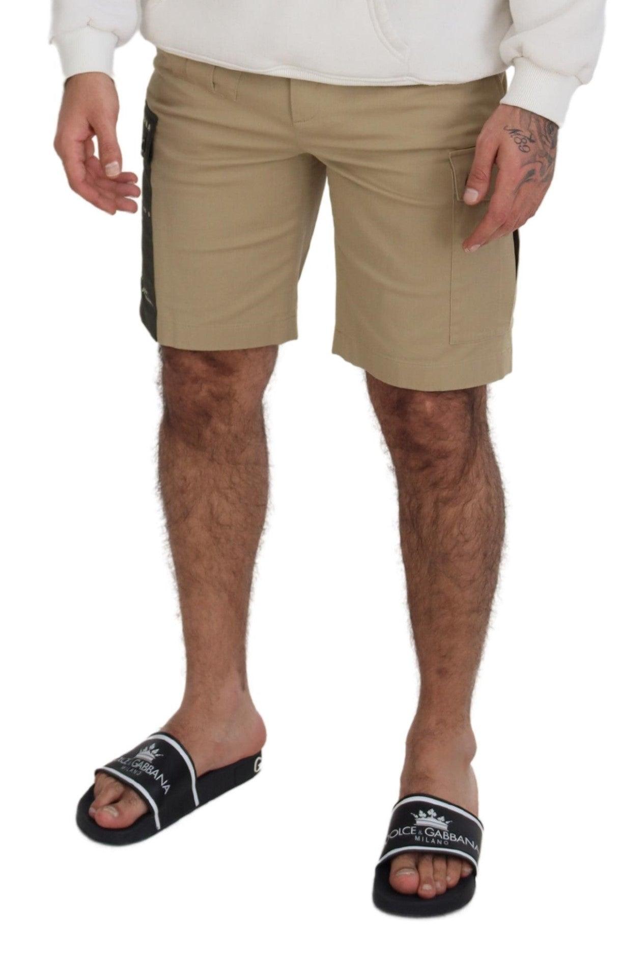 Dolce & Gabbana Elegant Beige Cotton Blend Designer Shorts - Arichezz.store