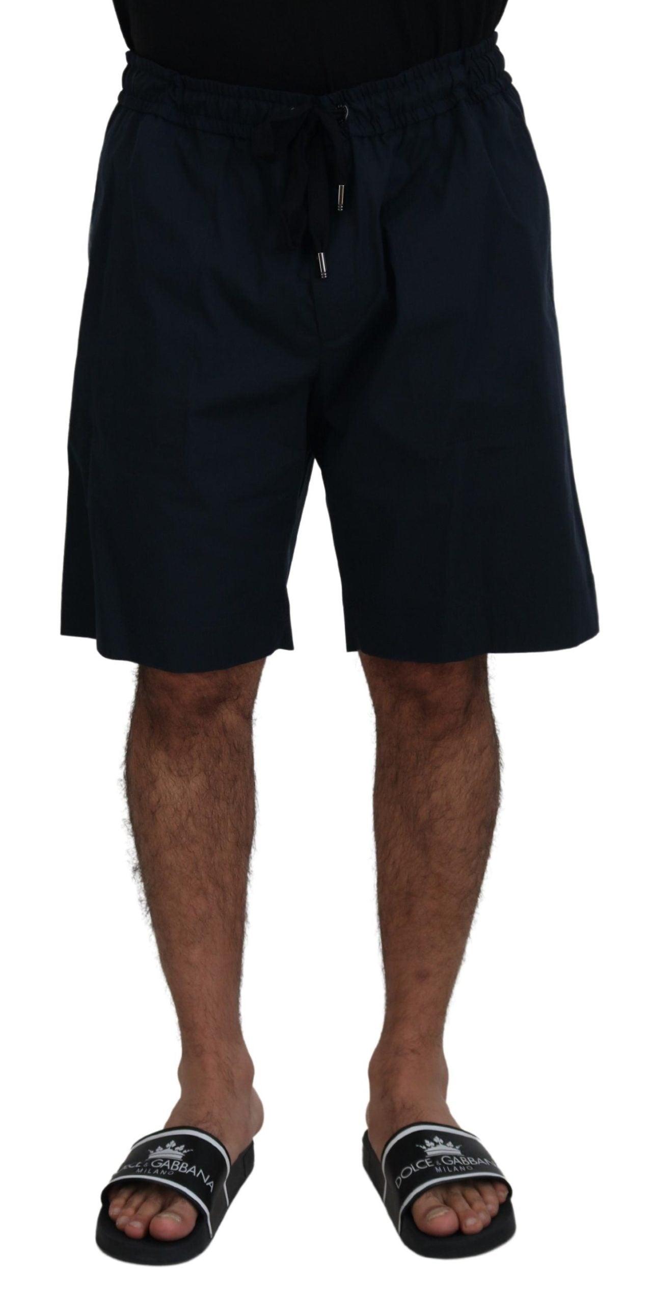 Dolce & Gabbana Elegant Blue Cotton Blend Shorts - Arichezz.store