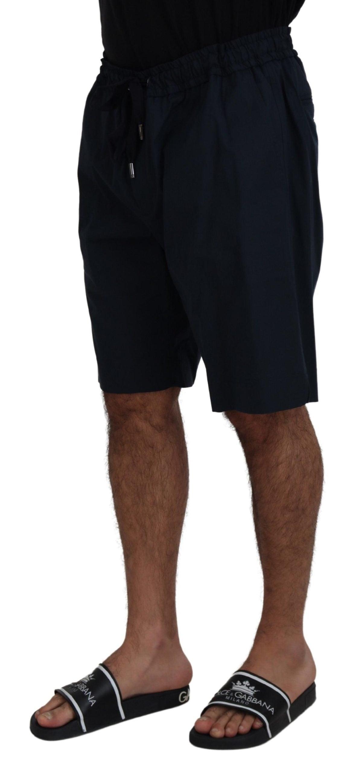 Dolce & Gabbana Elegant Blue Cotton Blend Shorts - Arichezz.store