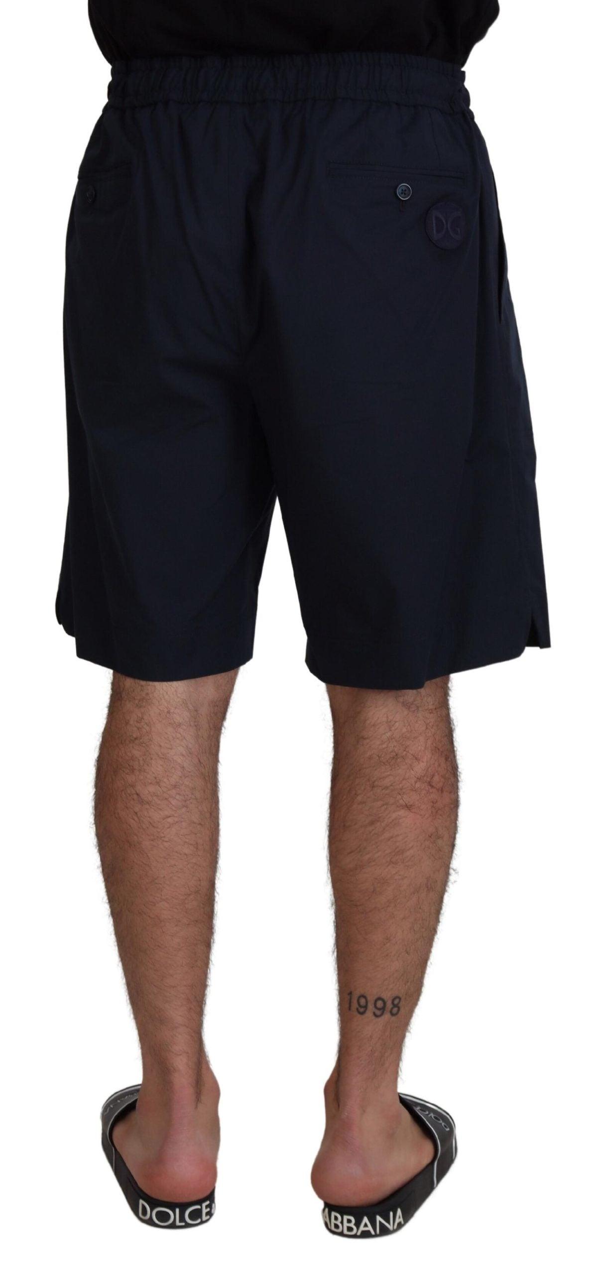 Dolce & Gabbana Elegant Blue Cotton Blend Shorts - Arichezz.store